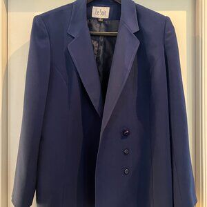 Le Suit Royal Blue Size 16 Womens Blazer